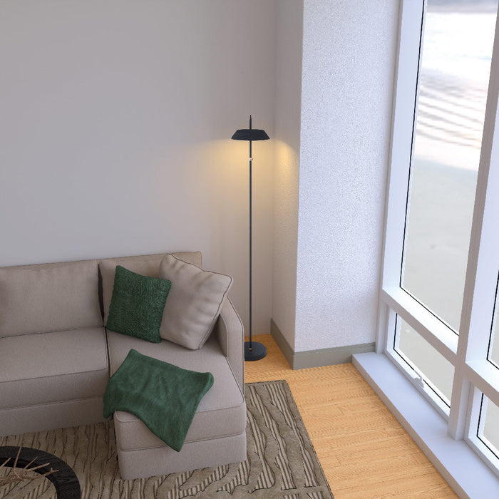 Santa Monica LED Floor Lamp in living room.