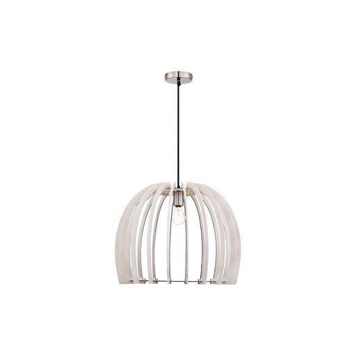 Wood Pendant Light with Dome Shade.