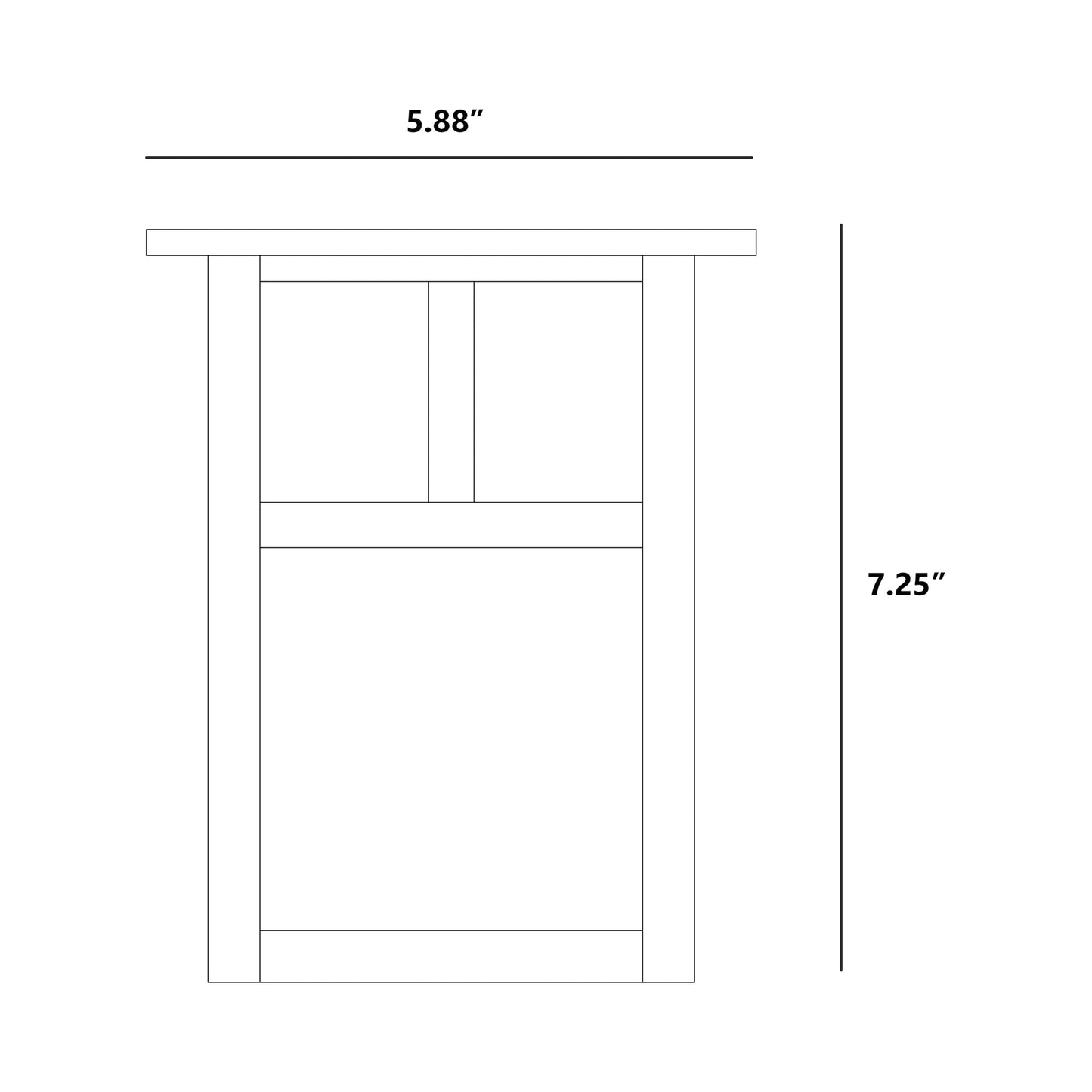 Mission Wall Light - line drawing.