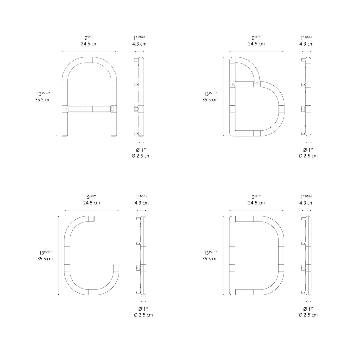 Alphabet Of Light Mini LED Wall Letter - line drawing.