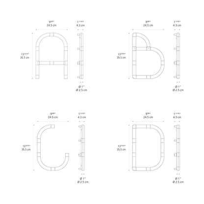 Alphabet Of Light Mini LED Wall Letter - line drawing.