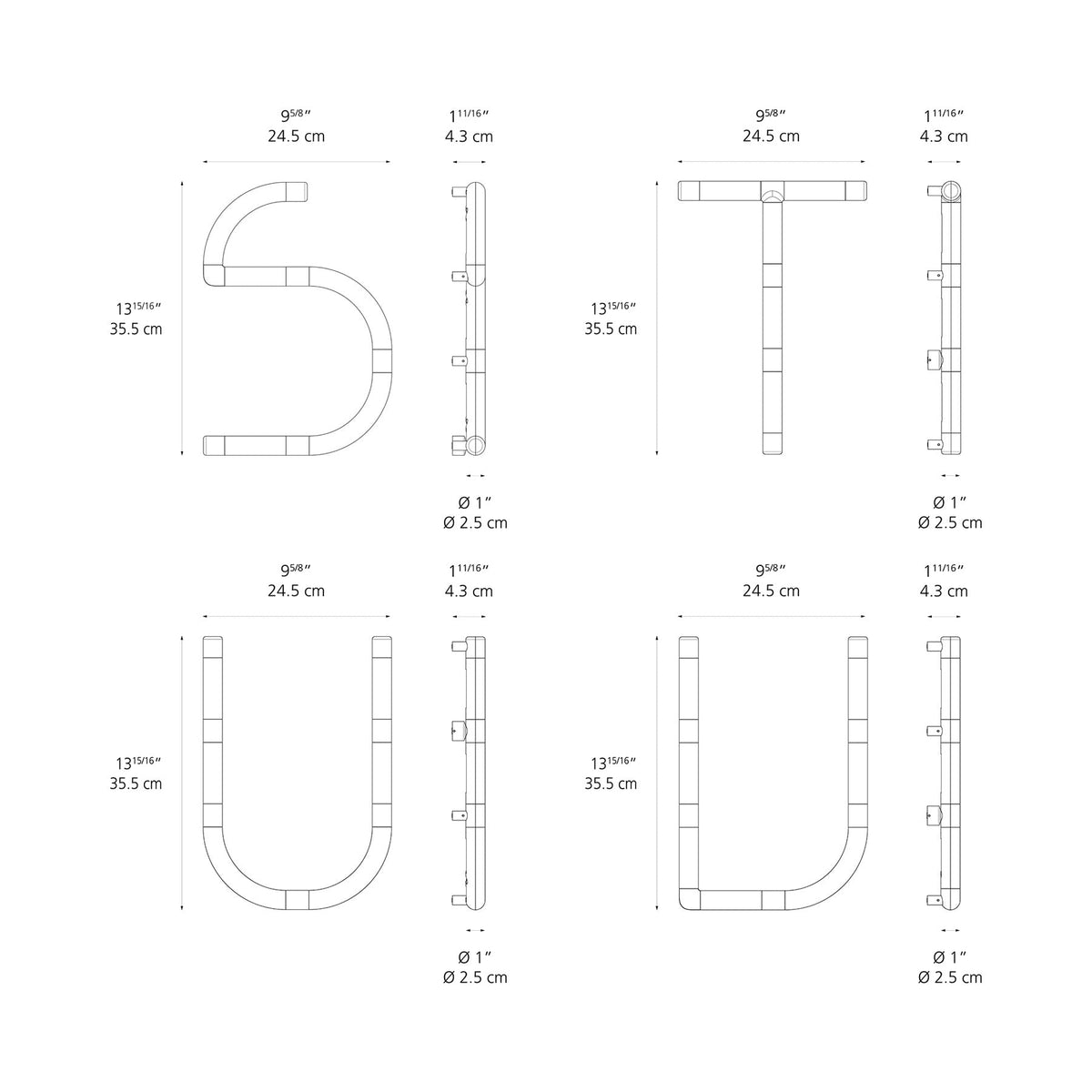 Alphabet Of Light Mini LED Wall Letter - line drawing.