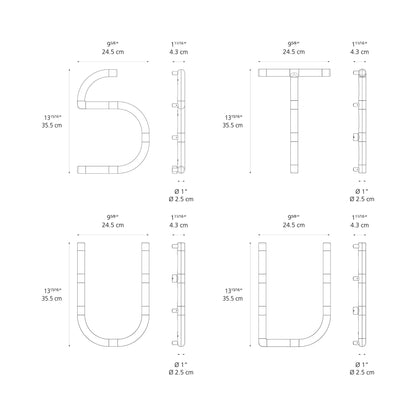 Alphabet Of Light Mini LED Wall Letter - line drawing.