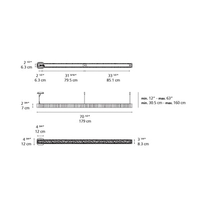 Calipso LED Linear Suspension Light - line drawing.