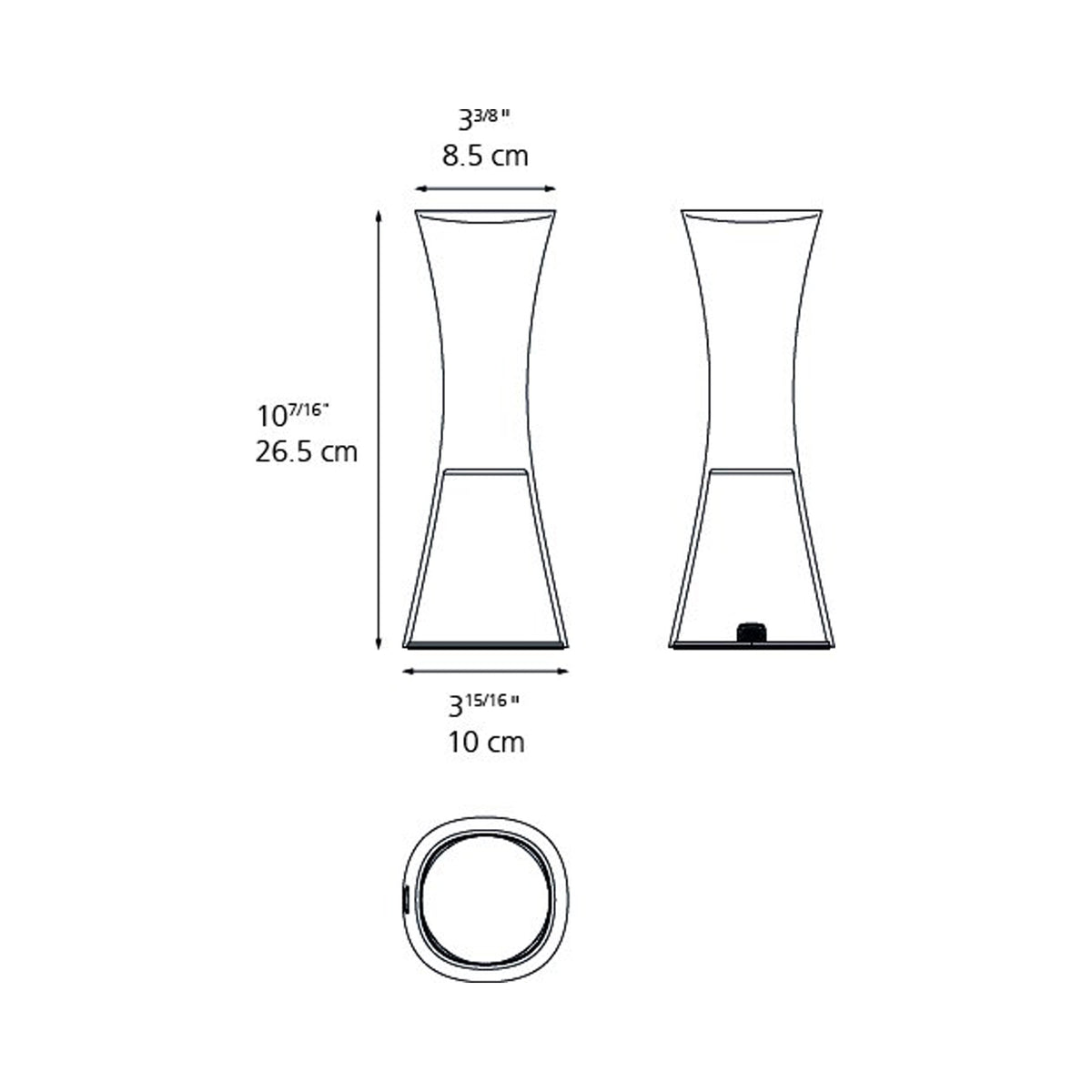 Come Together LED Rechargeable Table Lamp - line drawing.