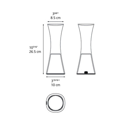 Come Together LED Rechargeable Table Lamp - line drawing.