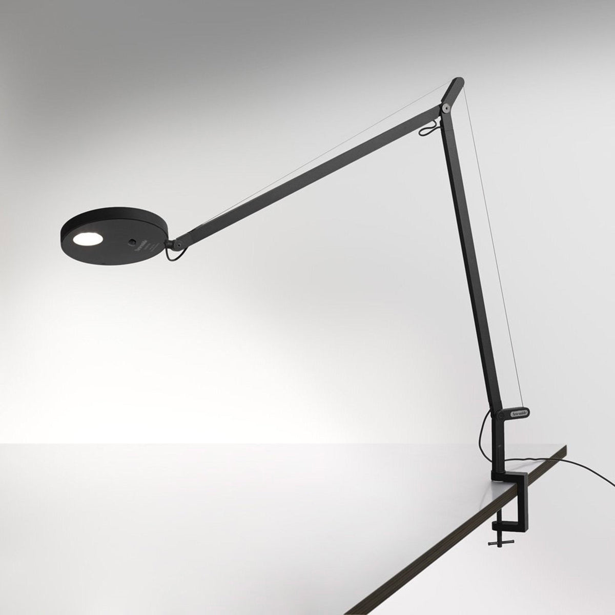 Demetra LED Table Lamp in Grey (Clamp).