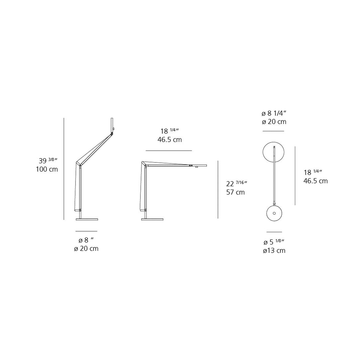 Demetra LED Table Lamp - line drawing.