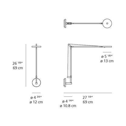 Demetra LED Wall Light with Motion Sensor - line drawing.