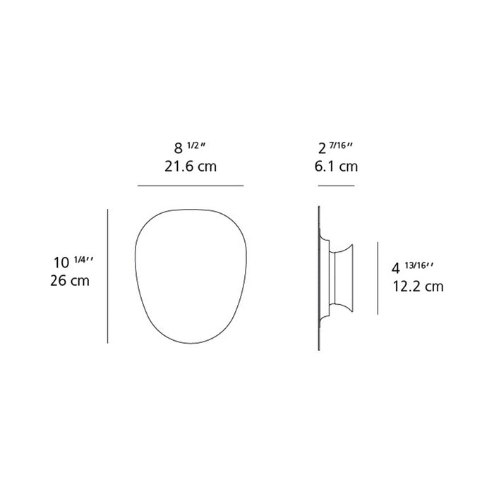 Facce Prism Shallow LED Ceiling / Wall Light - line drawing.