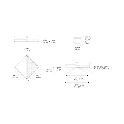 Flexia LED Pendant Light - line drawing.
