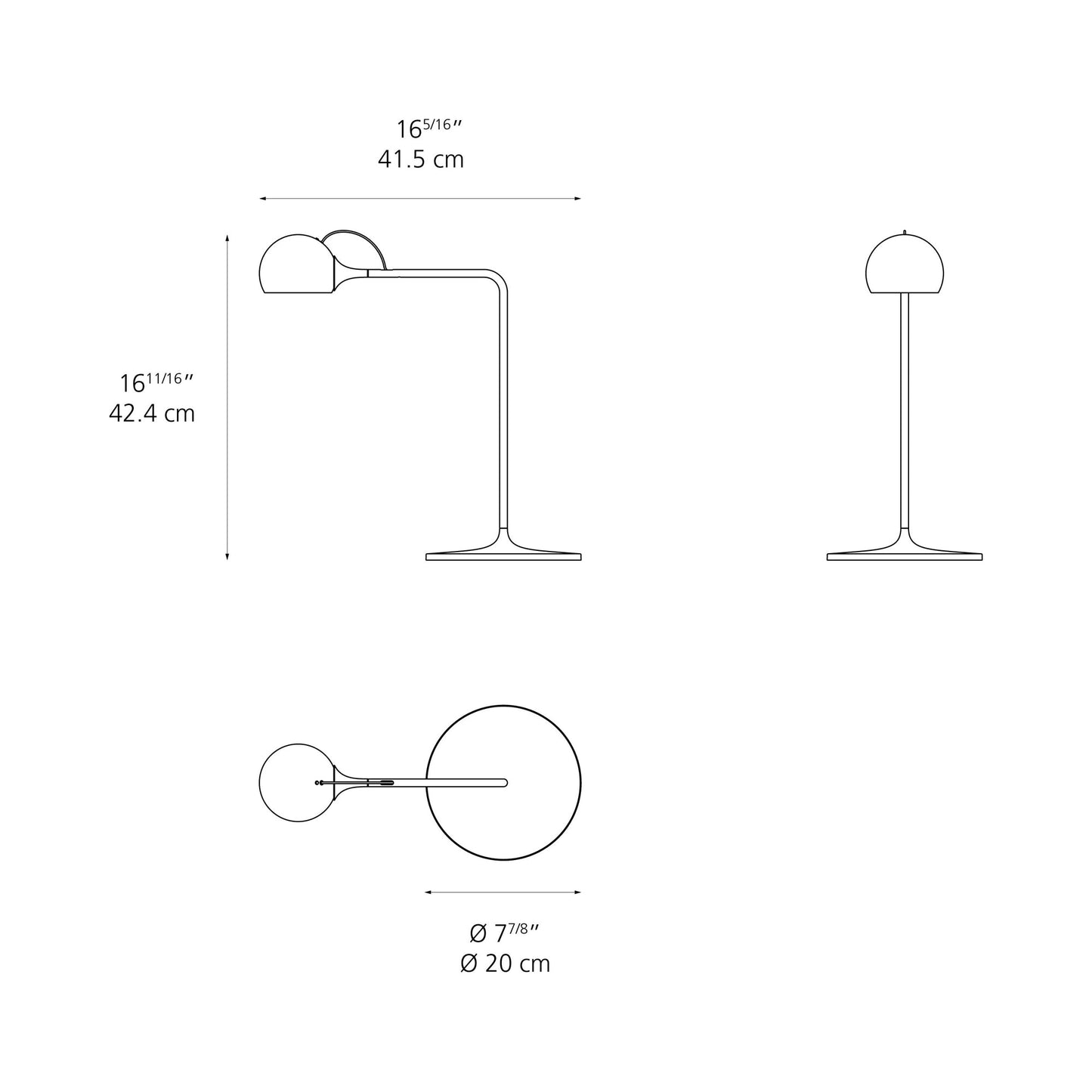 Ixa LED Table Lamp - line drawing.