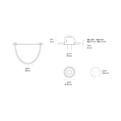 La Linea LED Recessed Light - line drawing.