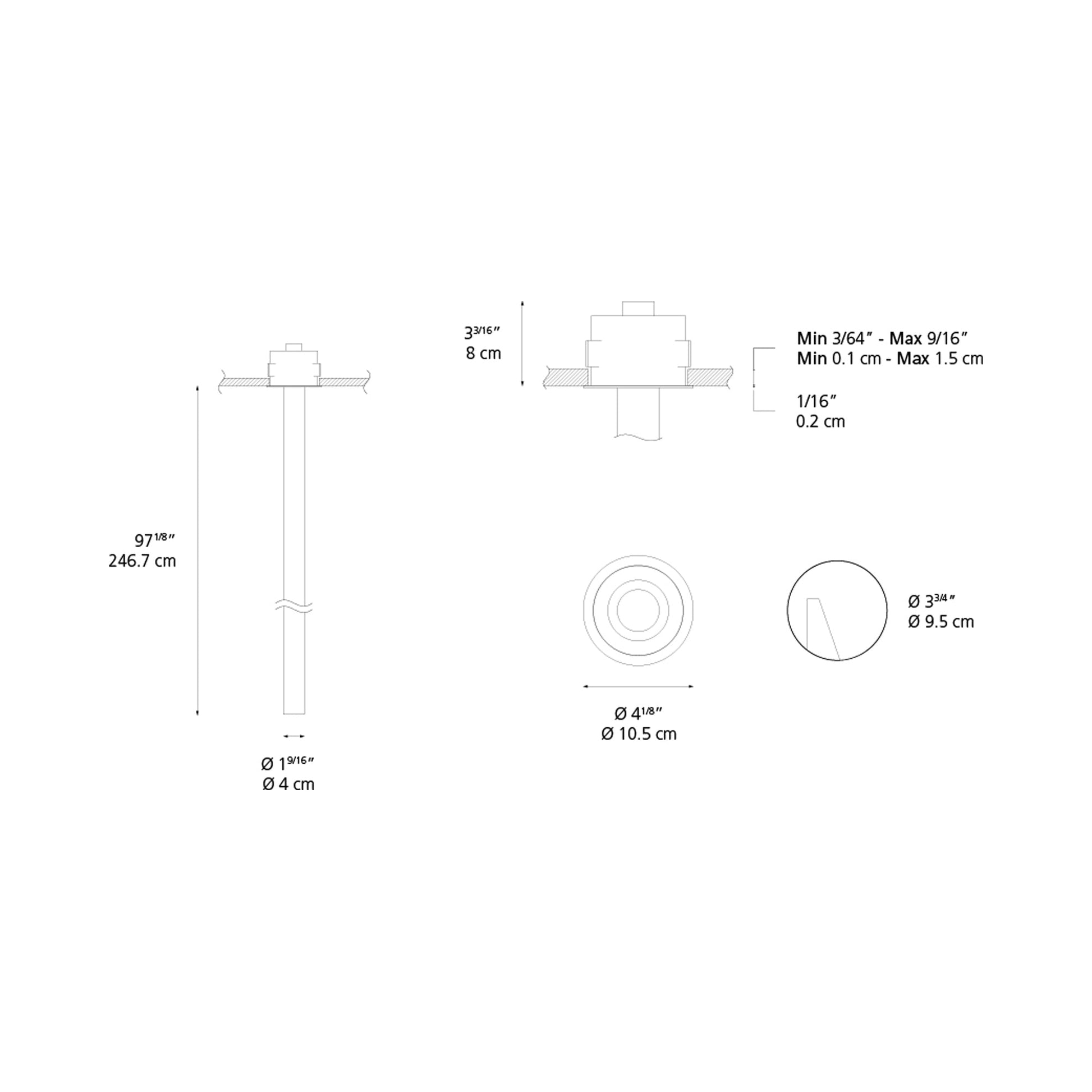 La Linea LED Recessed Light - line drawing.