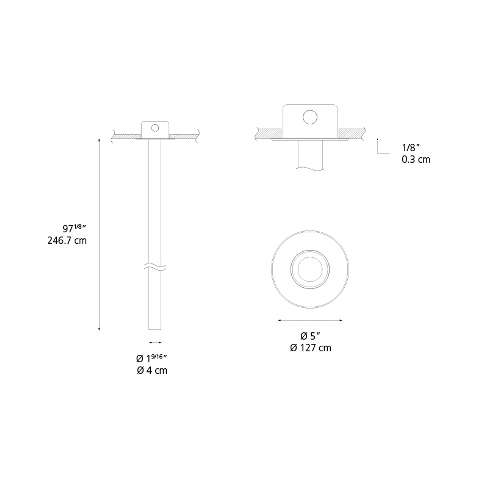 La Linea LED Recessed Light - line drawing.