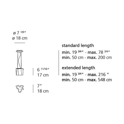 Logico Micro Pendant Light - line drawing.