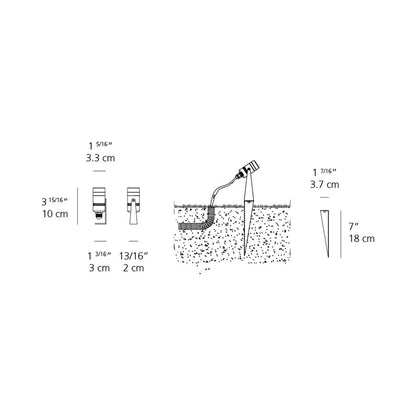 Artemide Mini LED Spot Light - line drawing.