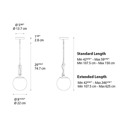 NH LED Pendant Light - line drawing.