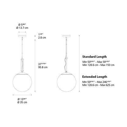 NH LED Pendant Light - line drawing.