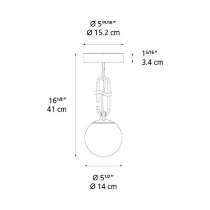 NH1217 Flush Mount Ceiling Wall Light - line drawing.