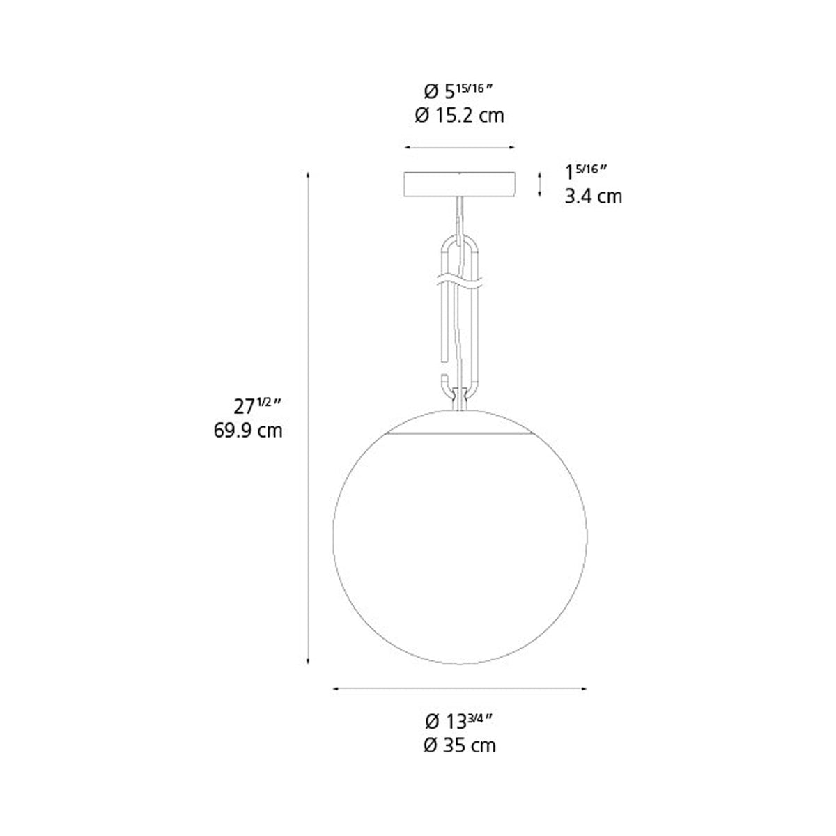 NH1217 Flush Mount Ceiling Wall Light - line drawing.