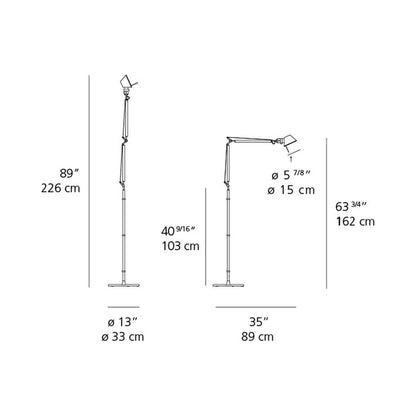 Tolomeo Classic LED Floor Lamp with Motion Sensor - line drawing.