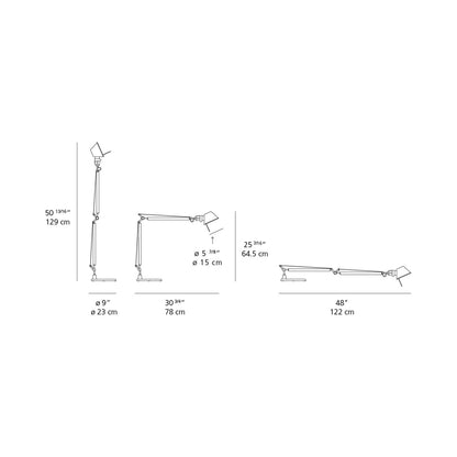 Tolomeo Classic LED Table Lamp with Motion Sensor - line drawing.