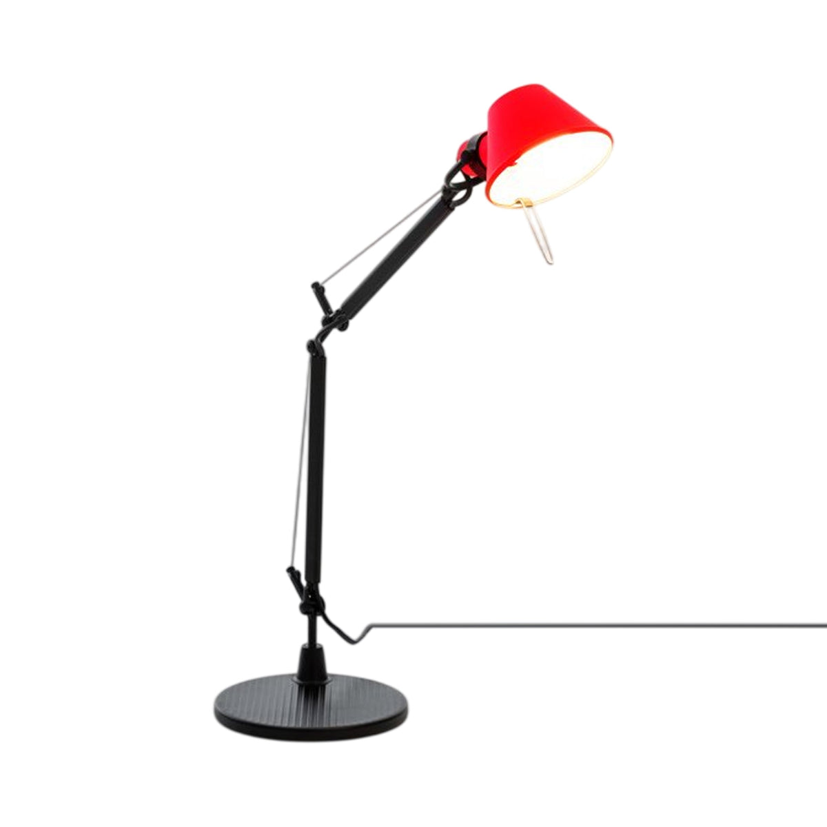Tolomeo Micro LED Table Lamp in Coral/Black (Table Base).
