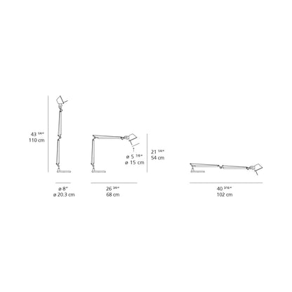 Tolomeo Mini LED Table Lamp with Motion Sensor - line drawing.