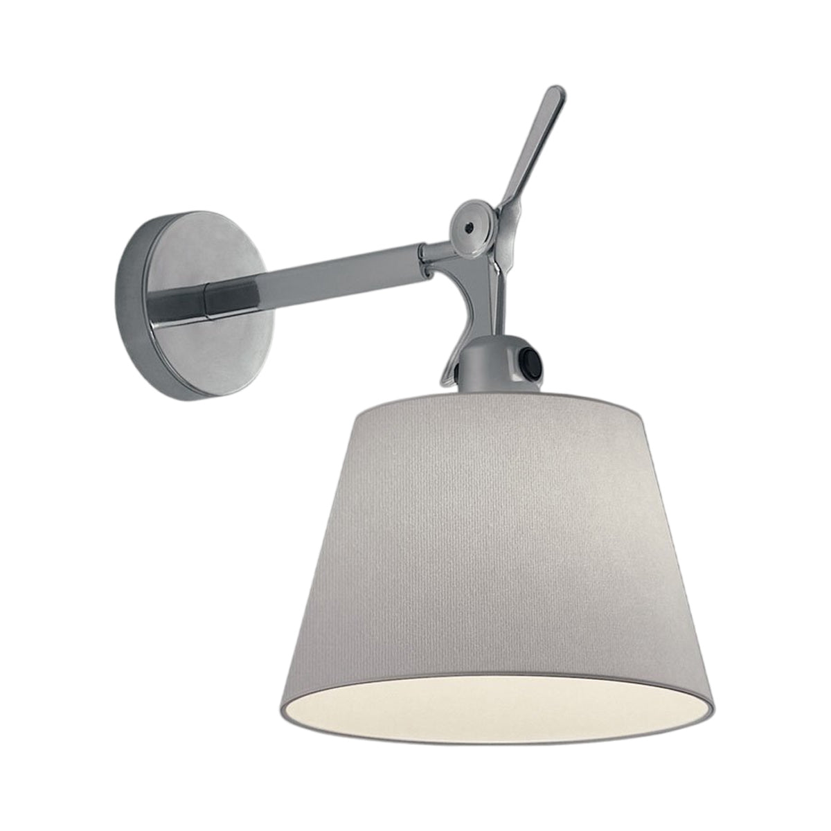 Tolomeo Shaded Wall Light in Silver Fiber (12.63-Inch).