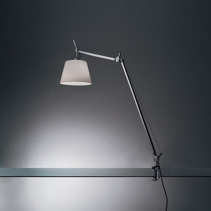 Tolomeo Table Lamp with Shade in Silver Fiber (Clamp).