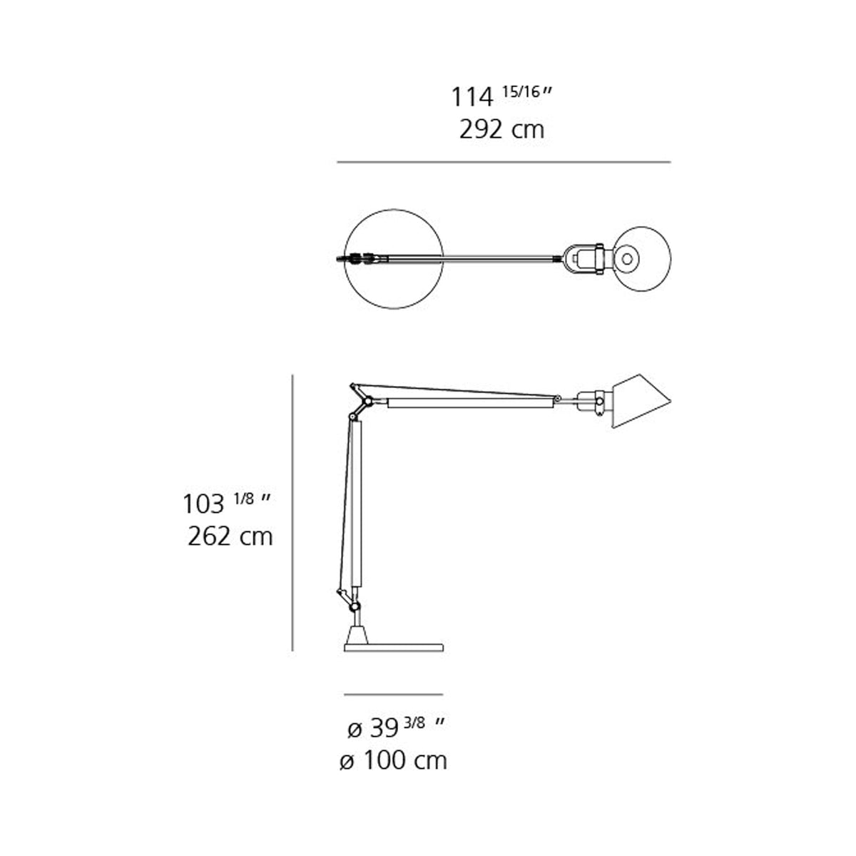 Tolomeo XXL LED Floor Lamp - line drawing.