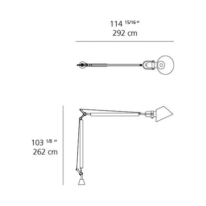 Tolomeo XXL LED Floor Lamp - line drawing.