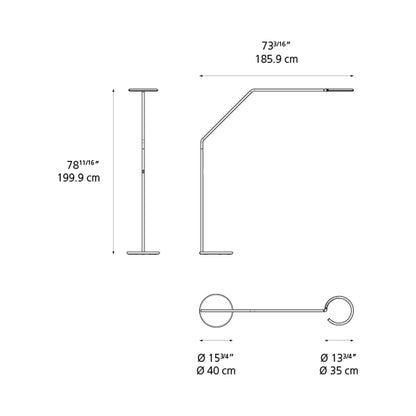 Vine LED Floor Lamp - line drawing.