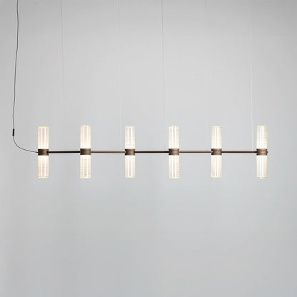 Zephyr Linear LED Pendant Light in Bronze.