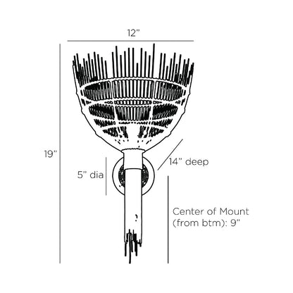 Abitha Wall Light - line drawing.