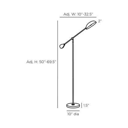 Alaric Floor Lamp - line drawing.