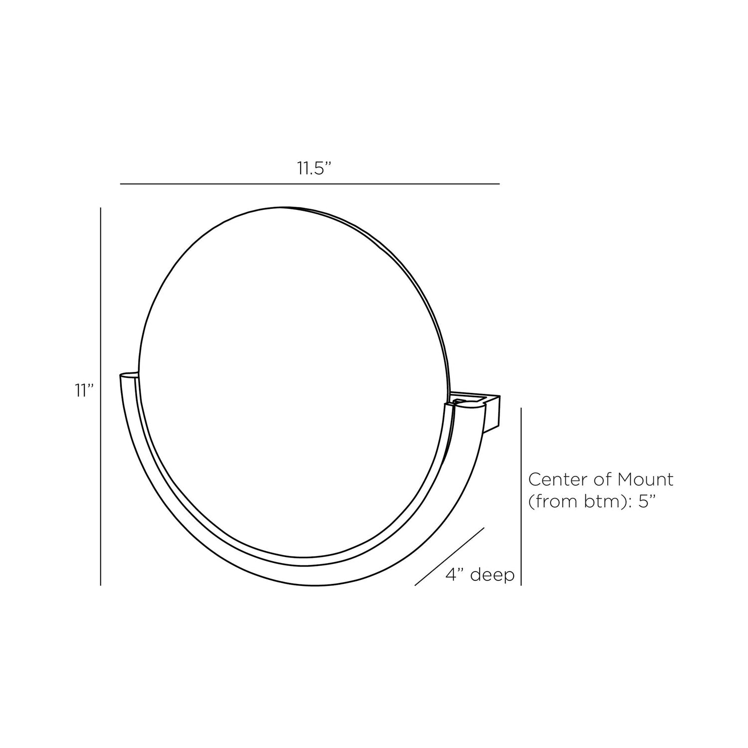 Alicia LED Wall Light - line drawing.
