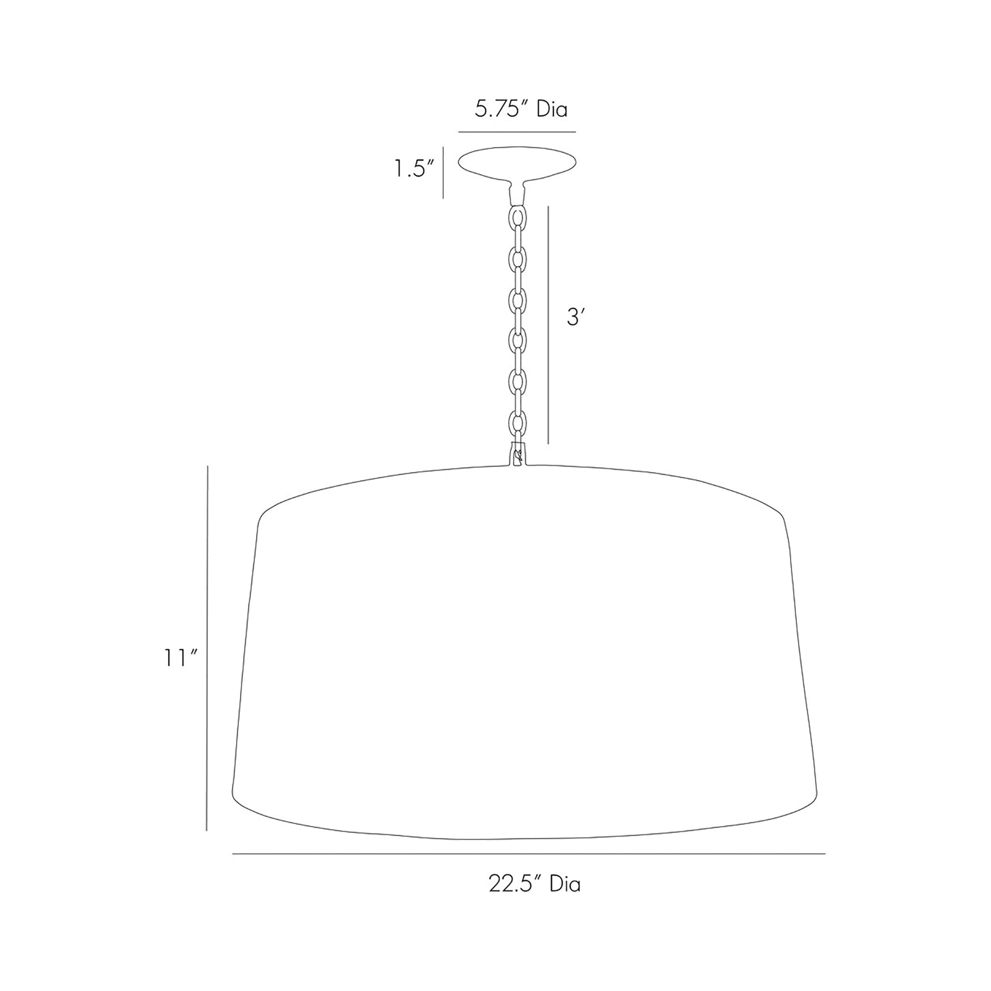 Anderson Pendant Light - line drawing.