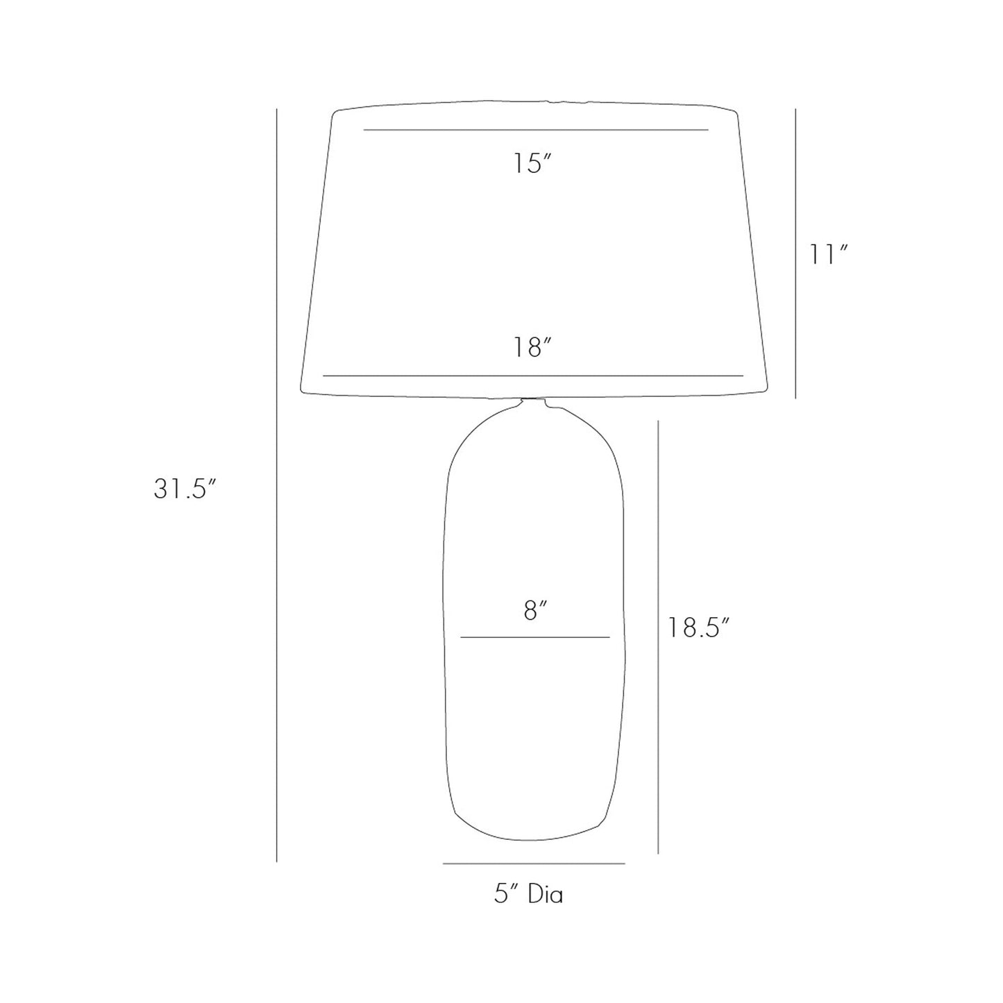 Anderson Table Lamp - line drawing.