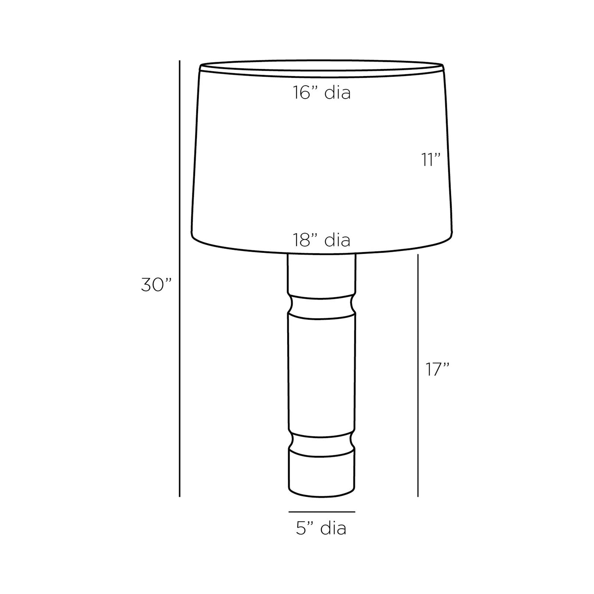 Angelina Table Lamp - line drawing.