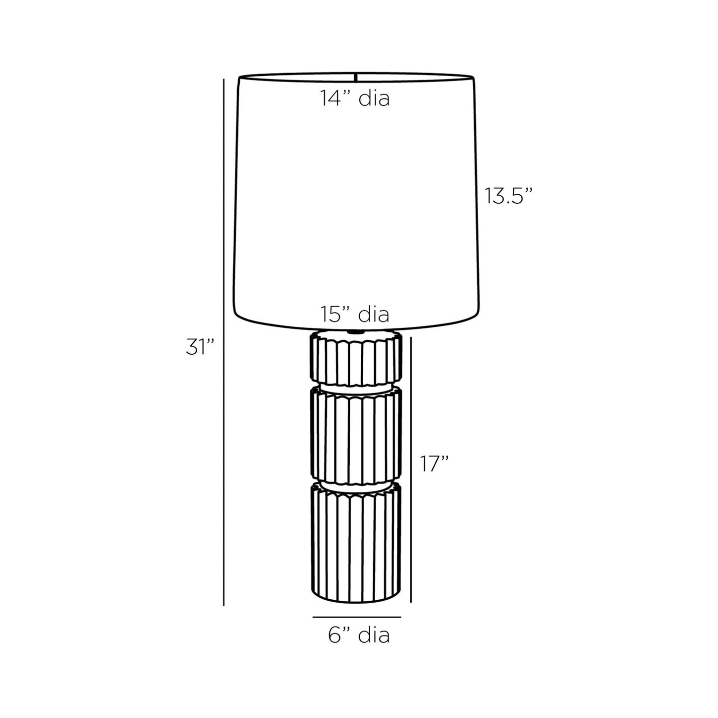 Annika Table Lamp - line drawing.