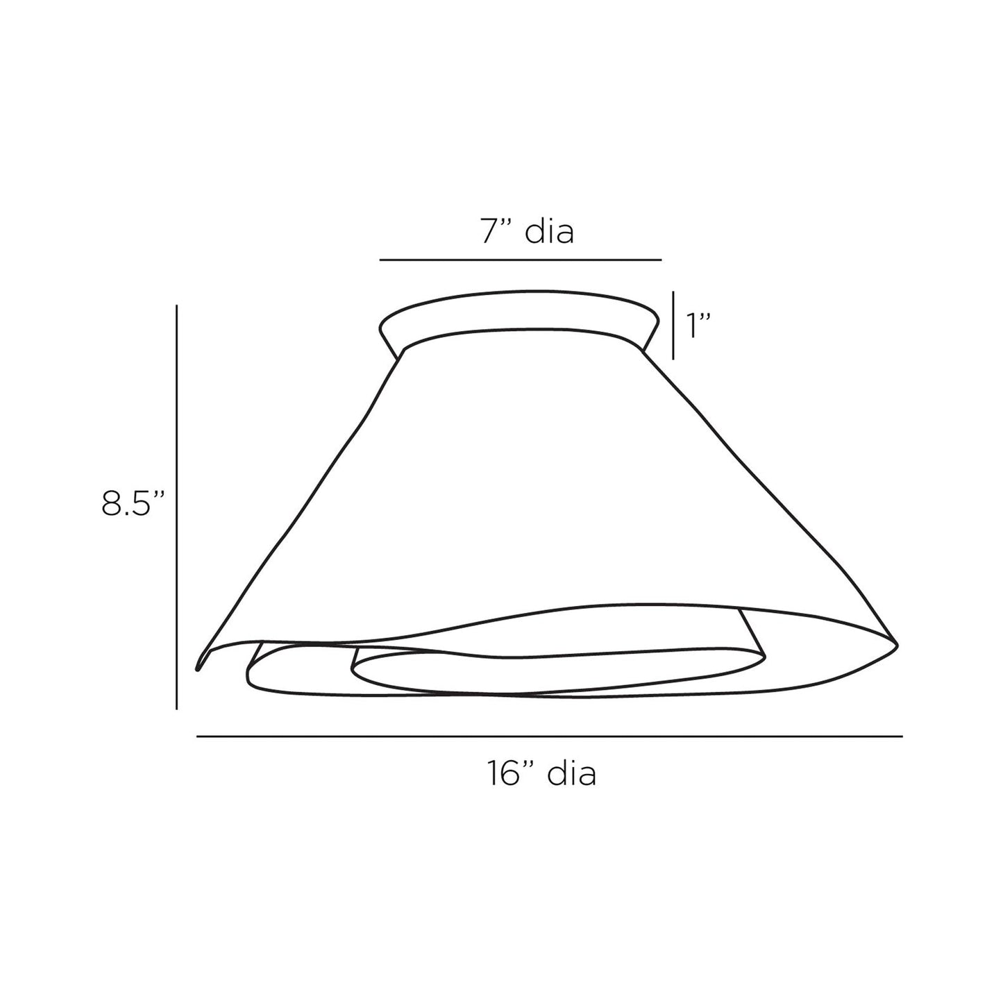 Arden Ceiling/Wall Light - line drawing.