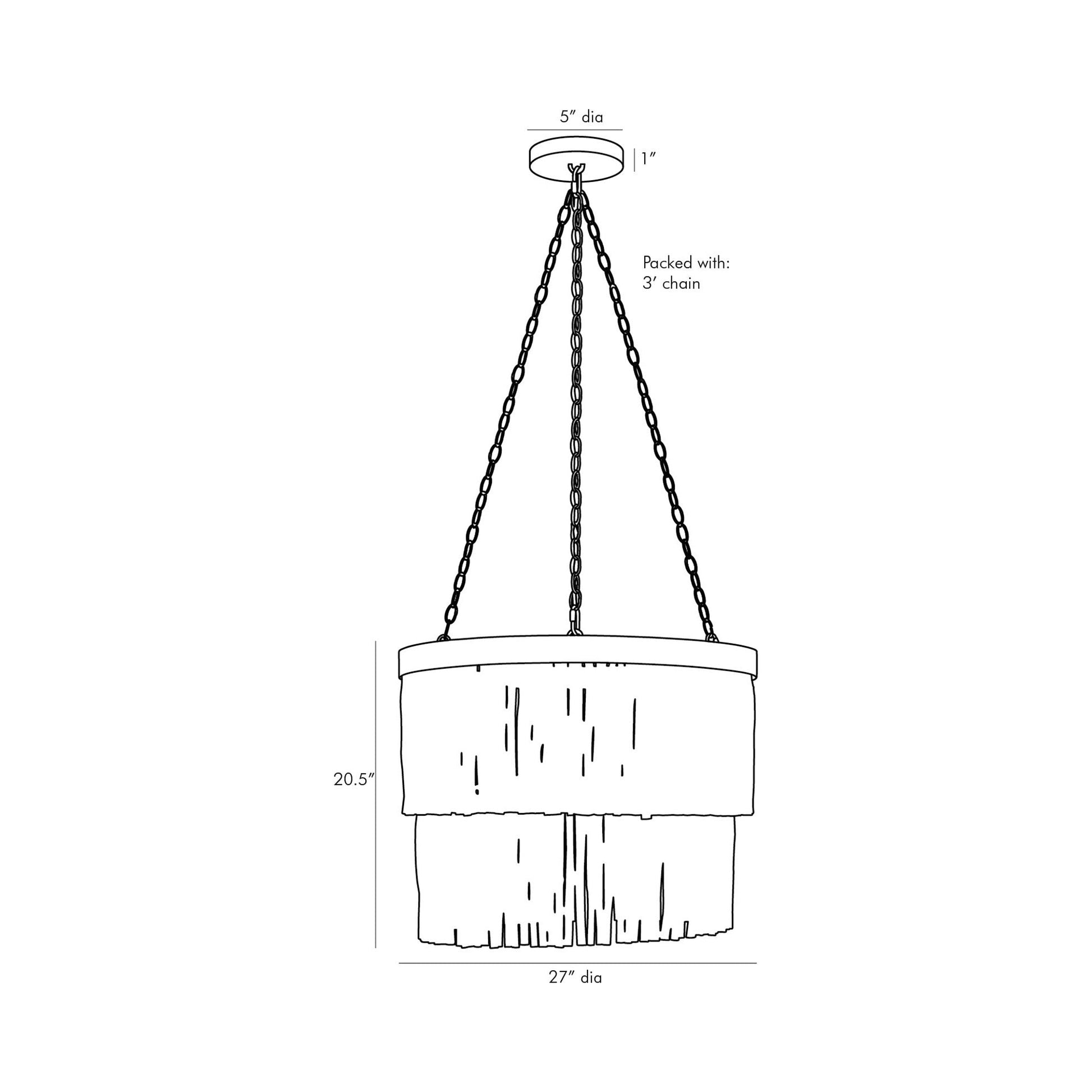 Arya Chandelier - line drawing.