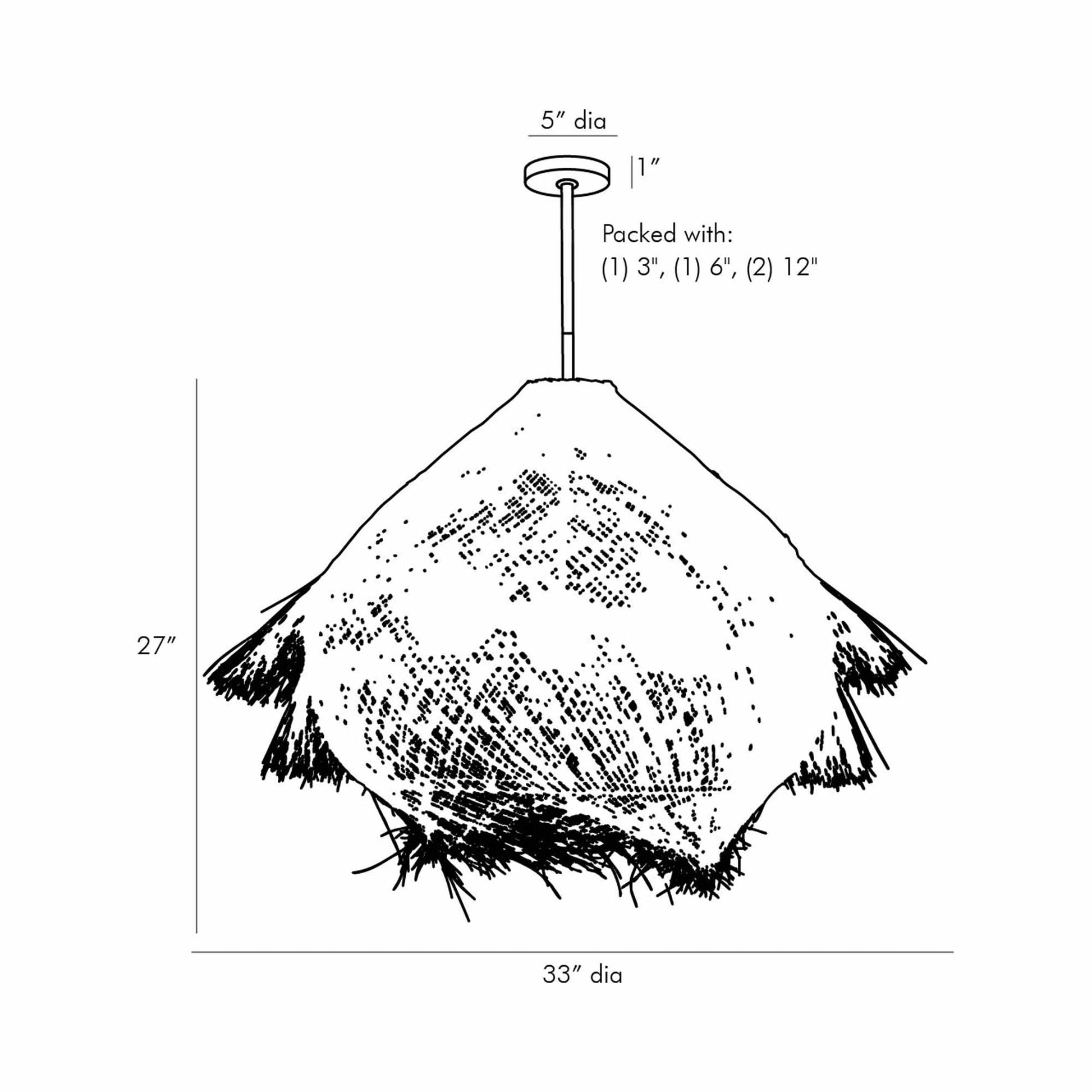 Ashburn Pendant Light - line drawing.