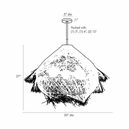 Ashburn Pendant Light - line drawing.