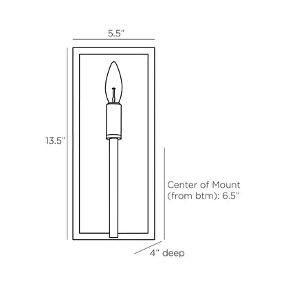 Avanti Wall Light - line drawing.