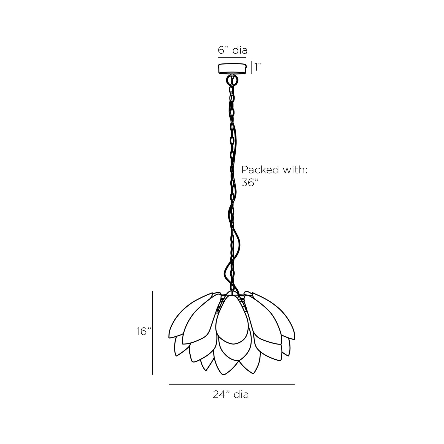 Ayana Chandelier - line drawing.