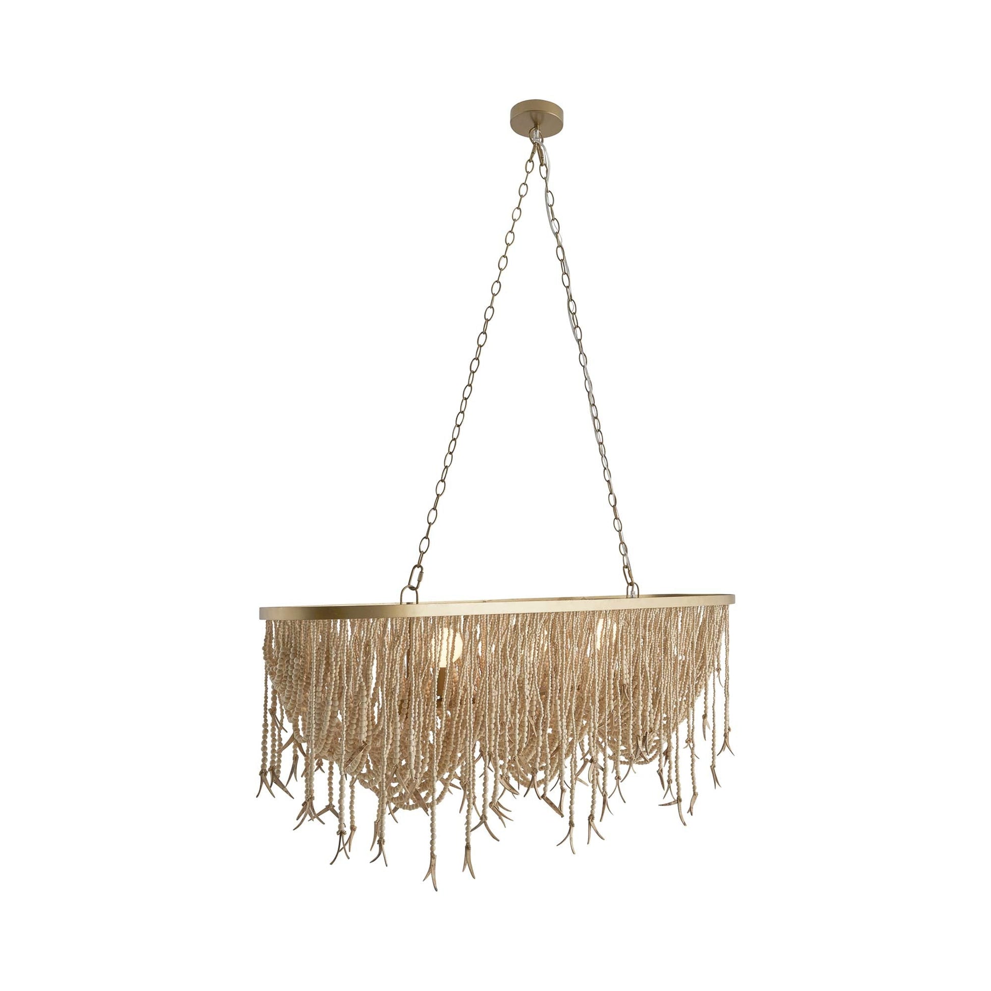 Baja Linear Chandelier in Natural Coconut Shell.