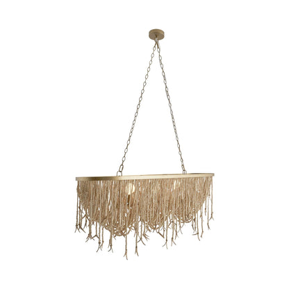 Baja Linear Chandelier in Natural Coconut Shell.